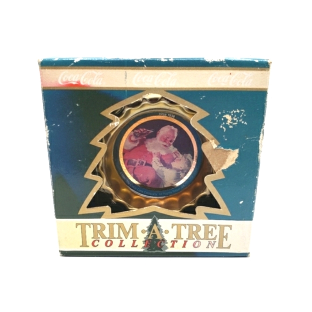 Vintage 1990 Coca Cola Bottle Cap Trim-A-Tree Collection Christmas Ornament NEW